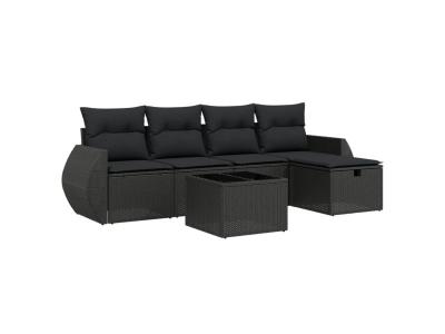VIDAXL  Salon de jardin 6 pcs noir