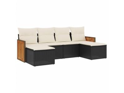 VIDAXL  Salon de jardin 6 pcs noir