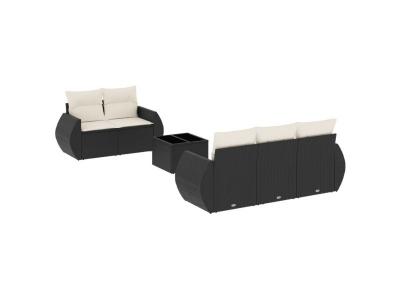 VIDAXL  - Salon de jardin 6 pcs avec coussins noir r&eacute;sine tress&eacute;e