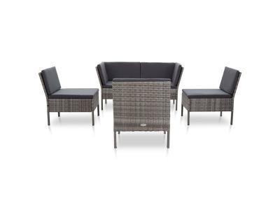 VIDAXL  salon de jardin 6 pcs avec coussins r&eacute;sine tress&eacute;e gris 48950