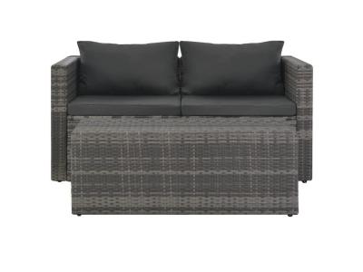 VIDAXL  - Salon de jardin 6 pcs avec coussins R&eacute;sine tress&eacute;e Gris Gris