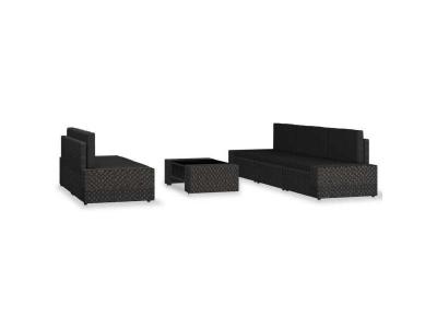VIDAXL  salon de jardin 6 pcs r&eacute;sine tress&eacute;e noir 3054576