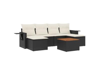 VIDAXL Salon de jardin modulable GENERIQUE resine tressee noir 6 personnes 62 x 55 x 69 cm 7 pieces