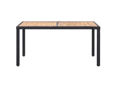 VIDAXL  salon de jardin 7 pcs avec coussins r&eacute;sine tress&eacute;e noir 46024