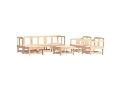 VIDAXL  Salon De Jardin 7 Pcs Bois De Pin Massif