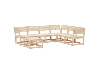  Salon de jardin bois massif bois 7 pieces 63.5 x 63.5 x 63.5 6 personnes 