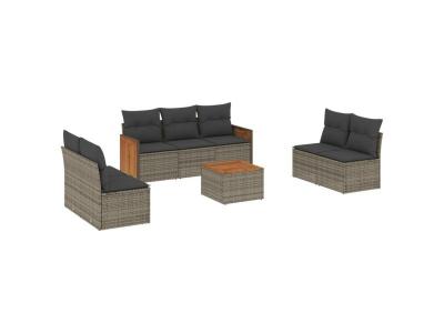 VIDAXL  Salon de jardin 8 pcs - Gris