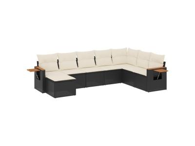 VIDAXL  Salon de jardin 8 pcs - Noir