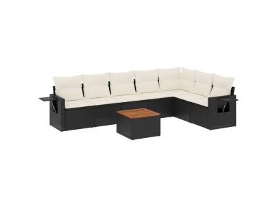 VIDAXL  Salon de jardin 8 pcs avec coussins - Noir