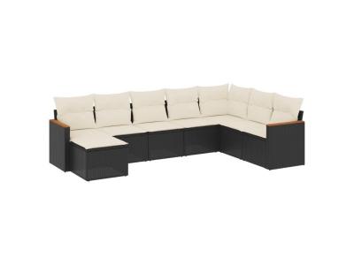 VIDAXL  Salon De Jardin 8 Pcs Avec Coussins Noir R&eacute;sine Tress&eacute;e