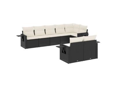 VIDAXL  Salon de jardin 8 pcs - Noir