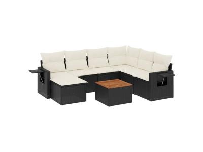 VIDAXL  Salon de jardin 8 pcs - Noir