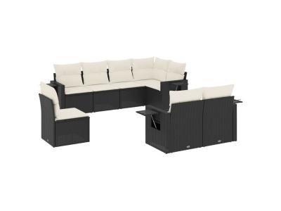 VIDAXL  Salon de jardin 8 pcs noir