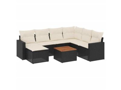 VIDAXL  Salon de jardin 8 pcs - Noir