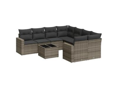 VIDAXL Salon de jardin modulable GENERIQUE resine tressee 8 personnes 65.5 x 62 x 37 cm 9 pieces