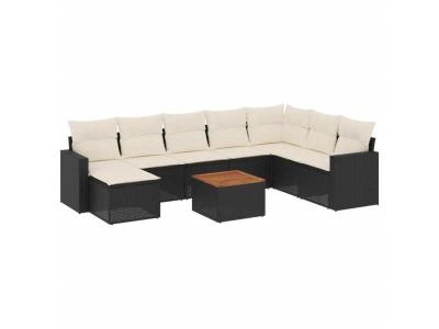 VIDAXL  Salon de jardin 9 pcs noir