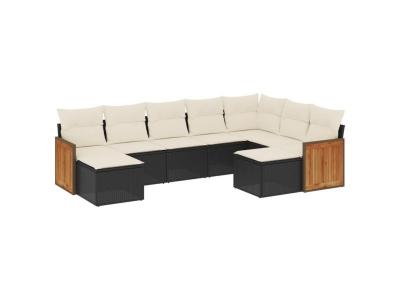 VIDAXL  Salon de jardin 9 pcs Noir