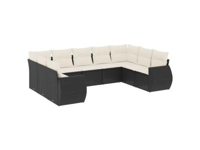 VIDAXL  Salon de jardin 9 pcs - Noir
