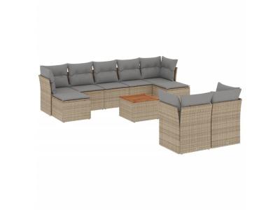 VIDAXL  Salon de jardin 10 pcs - Beige