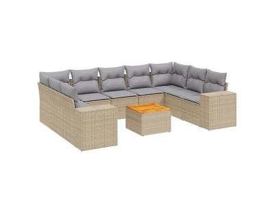 VIDAXL  Salon de jardin 10 pcs - Beige