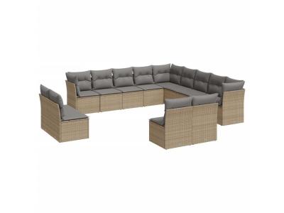 VIDAXL  Ensemble de jardin r&eacute;sine tress&eacute;e - 12 pcs - Beige