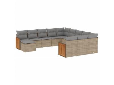 VIDAXL  Salon de jardin 12 pcs - Beige