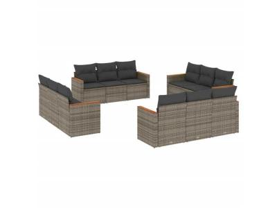 VIDAXL  Salon de jardin 12 pcs - Gris