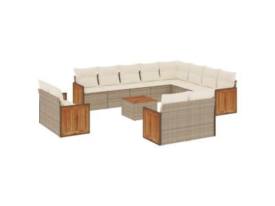 VIDAXL  Salon de jardin 13 pcs - Beige