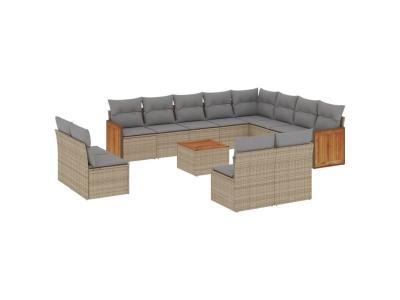 VIDAXL  Salon de jardin 13 pcs - Beige