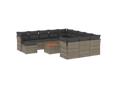 VIDAXL  Ensemble Salon de Jardin 13 pcs - Gris