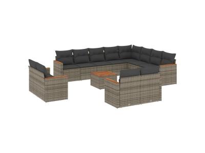 VIDAXL  Salon de jardin 13 pcs gris