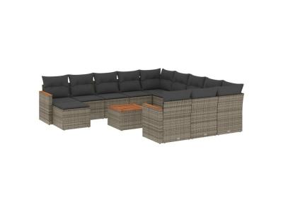 VIDAXL  Salon de jardin 13 pcs - Gris