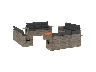 VIDAXL Salon de jardin  - 13 pcs - Gris