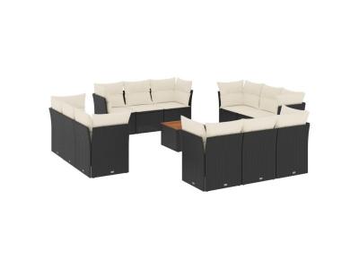 VIDAXL Salon de Jardin  - Noir R&eacute;sine Tress&eacute;e