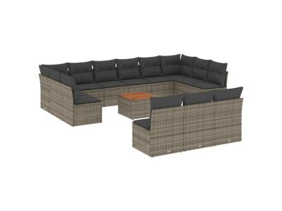  VIDAXL Ensemble de salon de jardin 14 pi&egrave;ces - Gris