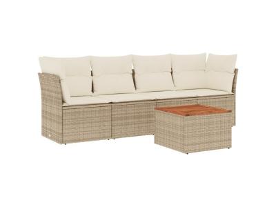 VIDAXL  Salon de jardin 5 pcs - Beige