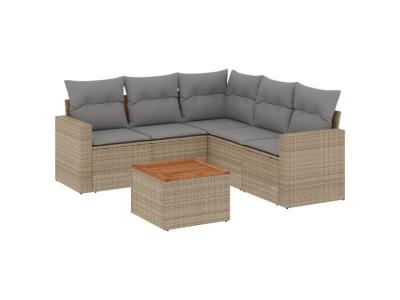 VIDAXL Salon de jardin modulable GENERIQUE resine tressee beige 5 personnes 62 x 65.5 x 69 cm 6 pieces