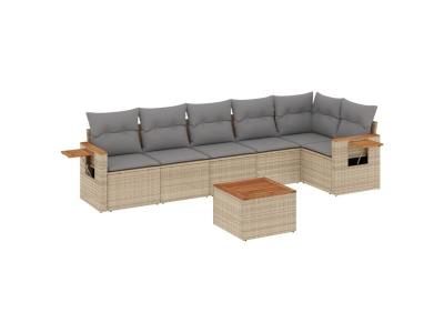 VIDAXL Salon de jardin avec coussins - Beige
