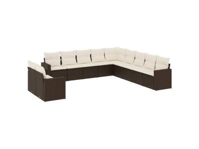 VIDAXL Ensemble &agrave; Manger de Jardin avec Coussins 13 pcs, Table et Chaise de Terrasse, Meubles de Patio 3210590