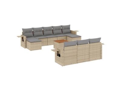 VIDAXL Salon de jardin  11 pi&egrave;ces beige