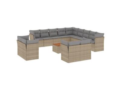 VIDAXL Salon 14 Pi&egrave;ces  - M&eacute;lange Beige
