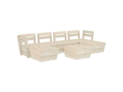  Vidaxl salon de jardin palette 7 pcs bois d'&eacute;pic&eacute;a impr&eacute;gn&eacute; 3063724