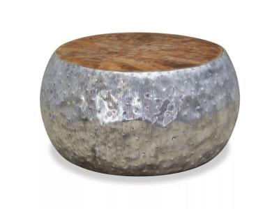Vidaxl - Table basse Aluminium Teck 60 x 60 x 30 cm Argent