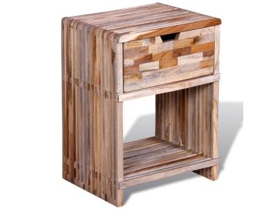 Vidaxl - Table de chevet avec tiroir Bois de teck recycl&eacute; Brun