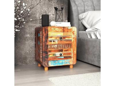 Table De Chevet Bois De R&eacute;cup&eacute;ration Massif 43x33x51 Cm Vidaxl
