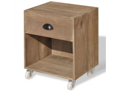 Vidaxl table de chevet bois massif marron 243161