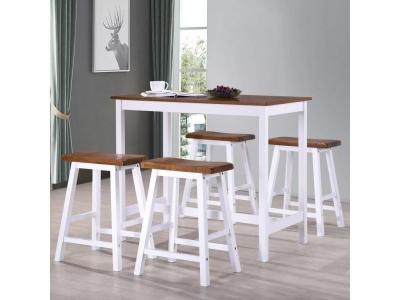 Vidaxl table et tabouret de bar 5 pcs bois massif 275232