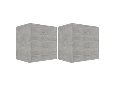 Tables de chevet 2 pcs Gris b&eacute;ton 40x30x40 cm Bois d ing&eacute;nierie