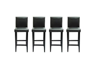 Vidaxl tabouret de bar 4 pcs cuir artificiel noir 160715