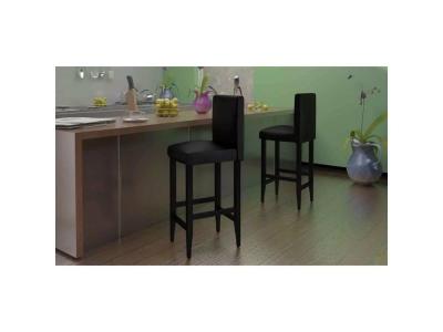 Vidaxl tabouret de bar 6 pcs cuir artificiel noir 160716